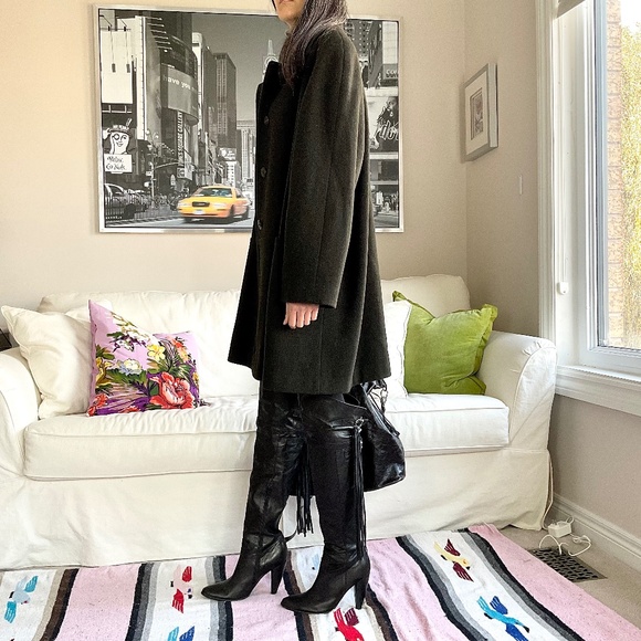 Vintage Dark brown/olive  coat - Picture 4 of 12